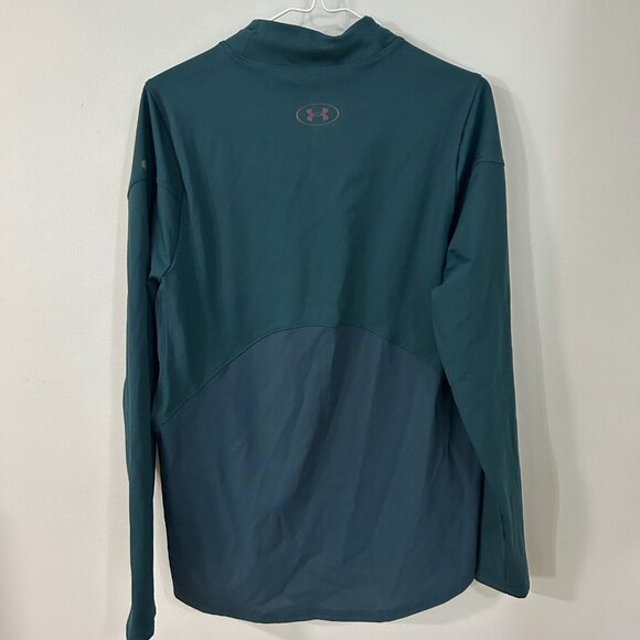Under Armour Rush Pullover Mens Large Green Mock Long Sleeve Turtle Neck - Picture 5 of 6